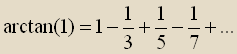 arctan(1)